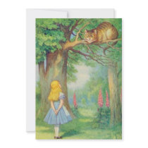 Alice & the Cheshire Cat Full Color Personalized Invite