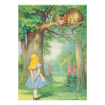 Alice & the Cheshire Cat Full Color Personalized Invite