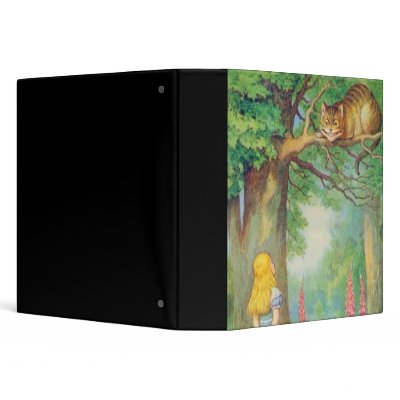 Alice & the Cheshire Cat in Full Color 3 Ring Binders by APlaceForAlice