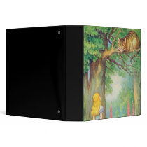 Alice & the Cheshire Cat in Full Color 3 Ring Binders