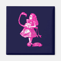Alice & the Flamingo Pink Refrigerator Magnet