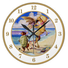 Alice, The Mock Turtle and the Gryphon Round Clocks