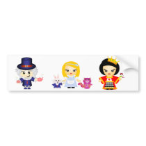 Alice, the Queen and the Mad Hatter bumper stickers