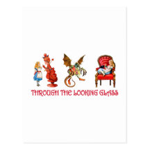 ALICE THROUGH THE LOOKING GLASS POSTCARD