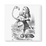 Alice trying to play croquet with a flamingo refrigerator magnets
