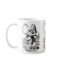Alice trying to play croquet with a flamingo mugs