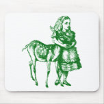 Alice with Fawn Inked Green Mouse Pads