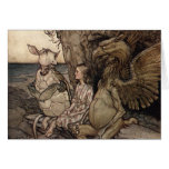 Alice with the Gryphon and the Mock Turtle Greeting Card