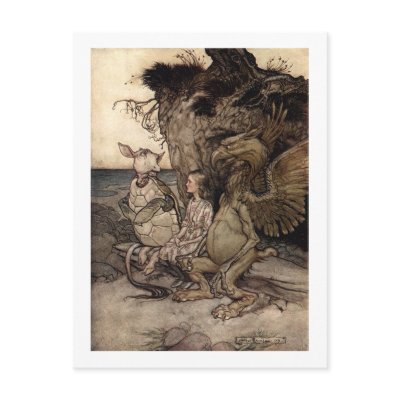Alice with the Gryphon and the Mock Turtle Post Card by allaboutalice
