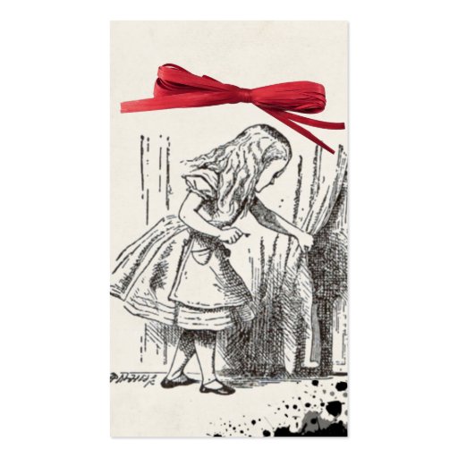 alice wonderland gift tag business card template (front side)