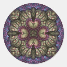 Alice's Asters II Round Stickers