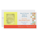 Alice's Block Tea Party Baby Announcement Photo Card