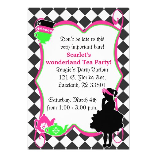 Alice's Mad Tea Party Invite