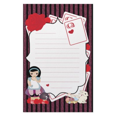 Alice's Notes Custom Stationery by IHeartPaperStudio
