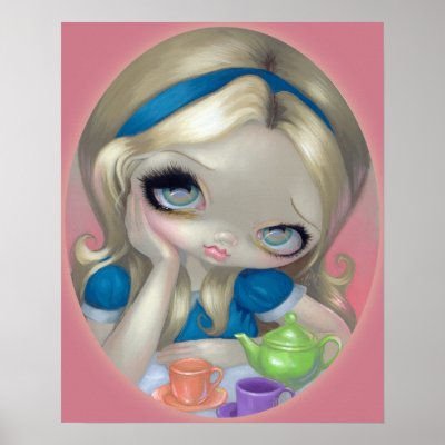 Alice's Tea Party ART PRINT Alice in Wonderland by strangeling