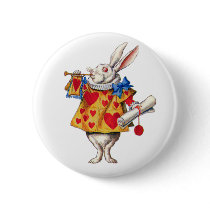 ALICE'S WHITE RABBIT IN WONDERLAND PINBACK BUTTON