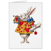 ALICE'S WHITE RABBIT IN WONDERLAND GREETING CARDS