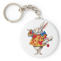ALICE'S WHITE RABBIT IN WONDERLAND KEYCHAINS