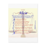 Alicia Acrostic Post Cards