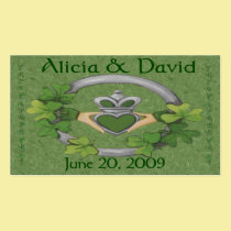 Alicia & David's Wedding Cards (Green) business cards
