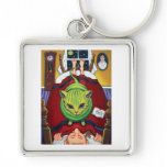 Alien Abduction - or Cat Owner? Keychain