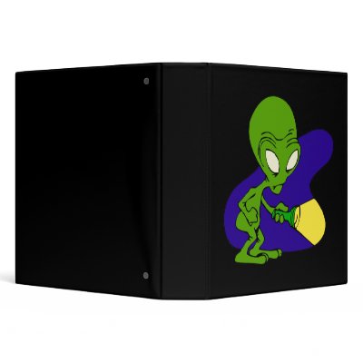 Alien Afraid of the Dark 3 Ring Binders by alien_nation