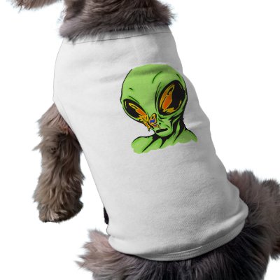Alien and Butterfly Doggie T Shirt by sagart1952
