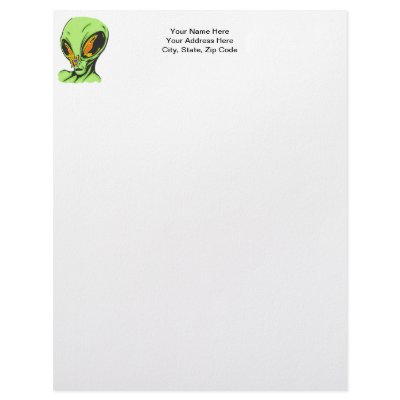 Alien and Butterfly Personalized Letterhead by sagart1952