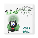 Alien and Cat Bring a Friend Fridge Magnet