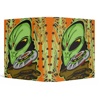 Alien and Flying Saucer UFO Vinyl Binder by sagart1952