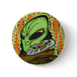 Alien and Flying Saucer UFO Pinback Buttons