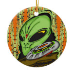 Alien and Flying Saucer UFO Christmas Tree Ornament