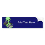 Alien and Human Skull Bumper Stickers