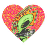 Alien And Laser Gun Stickers