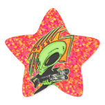 Alien And Laser Gun Sticker