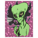 Alien and Pink Flower Flyer Design