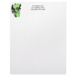 Alien and Pink Flower Letterhead Design