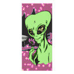 Alien and Pink Flower Rack Card Alien and Pink Flower Rack Card