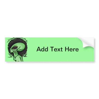 Alien and Planet Bumper Stickers by sagart1952