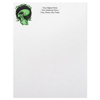 Alien and Planet Personalized Letterhead by sagart1952