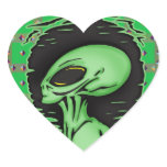 Alien and Planet Heart Sticker