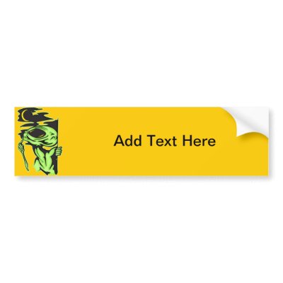 Alien and the Moon Bumper Stickers by sagart1952