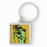 Alien and the Moon Key Chains