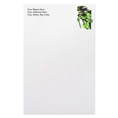 Alien and the Moon Stationery Paper by sagart1952