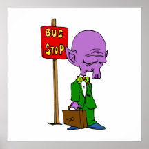 Alien at Bus Stop Print