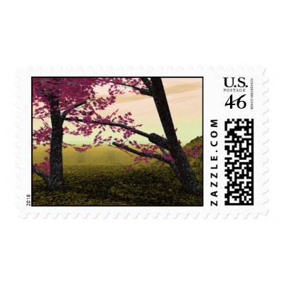 alien autum postage stamp by RYS_Designs