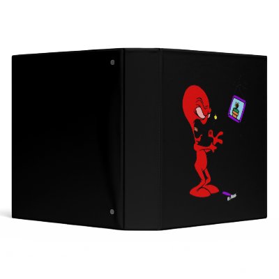 Alien banging thumb with hammer vinyl binder by alien_nation