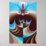 Alien Bird and Mountain Poster