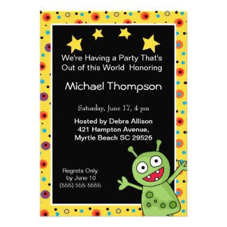 Alien Birthday Party Invitations