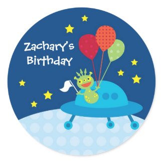 Alien Birthday Sticker sticker